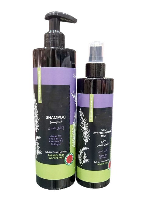 Rosemary Shampoo 380ml With Hair Strengthening Spray 250ml