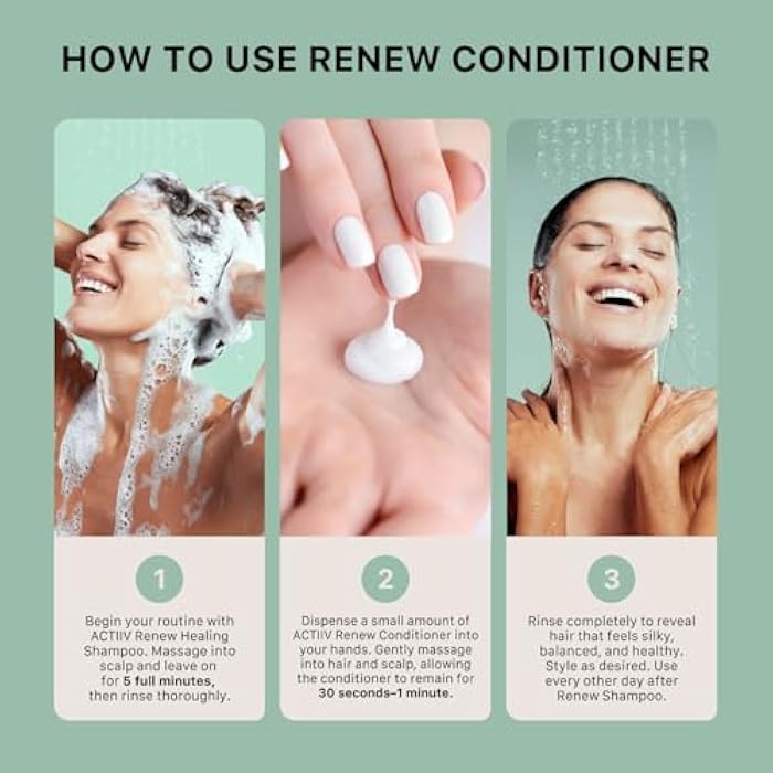 ACTIIV بلسم الشفاء ACTIIV Renew (للجنسين) | يحسن مظهر الشعر، يرطب ويقوي الشعر، يشفي الشعر التالف والمُعالج بشكل مفرط، نباتي، آمن للألوان، لجميع أنواع الشعر - Image 4