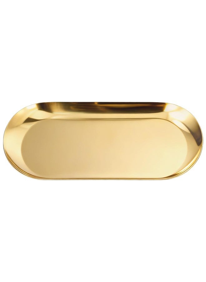 SHEUTSAN Gold Decorative Tray, 9x3 Inch Stainless Steel Serving Tray, Bathroom Cosmetics Organizer, 10 Pack - Image 4