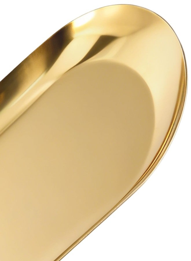 SHEUTSAN Gold Decorative Tray, 9x3 Inch Stainless Steel Serving Tray, Bathroom Cosmetics Organizer, 10 Pack - Image 3