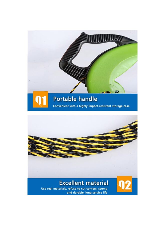Electrical Fish Tape Fish tape Wire Puller Diameter 3 Wires Twisted with Guide Spring Optimized Housing and Handle Wire Threader Wire Puller?4mm*30m? (Size : 30M) - Image 2