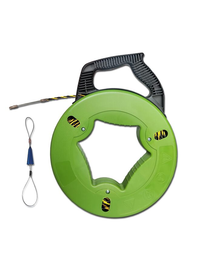 Electrical Fish Tape Fish tape Wire Puller Diameter 3 Wires Twisted with Guide Spring Optimized Housing and Handle Wire Threader Wire Puller?4mm*30m? (Size : 30M) - Image 1