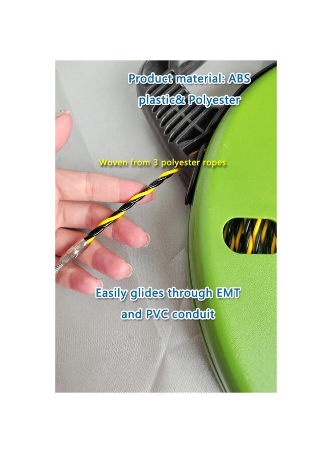 Electrical Fish Tape Fish tape Wire Puller Diameter 3 Wires Twisted with Guide Spring Optimized Housing and Handle Wire Threader Wire Puller?4mm*30m? (Size : 30M) - Image 5