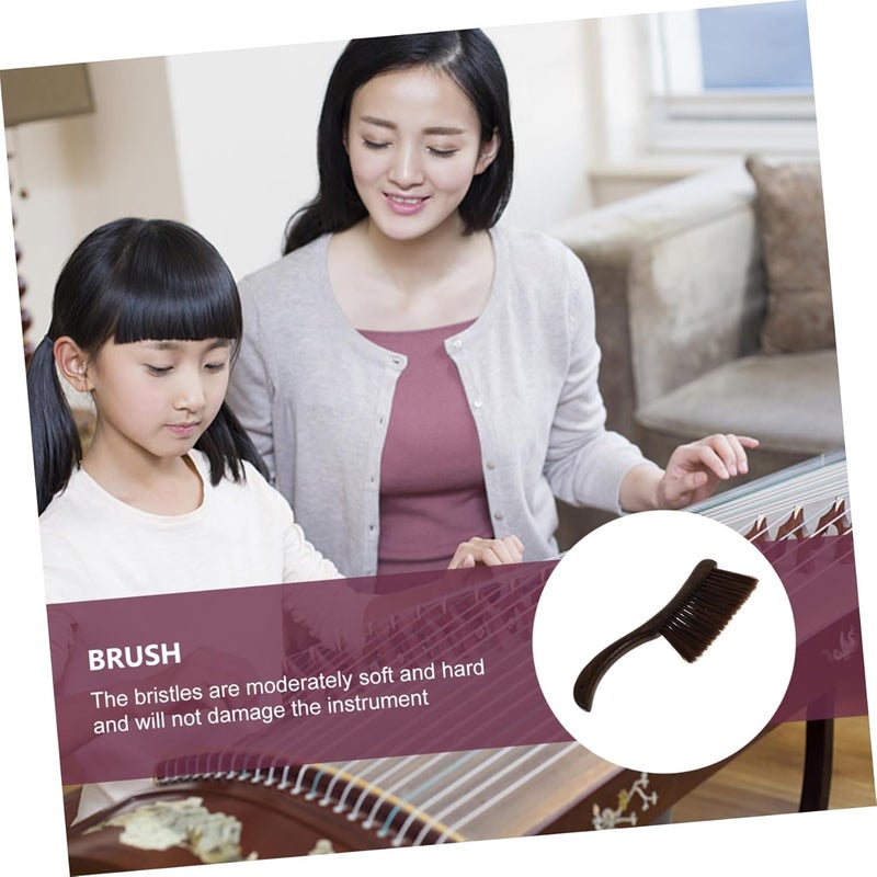 Abaodam Guzheng Cleaning Brush with Soft Bristles Durable Handle Dust Removal Tool for Guzheng and Dulcimer Instruments Dark Brown Color - Image 5