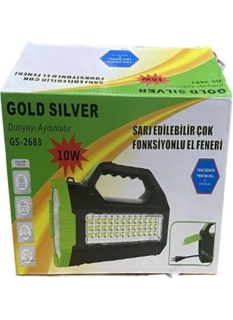 Gold Silver - GS-2683 Rechargeable Flashlight - Image 1