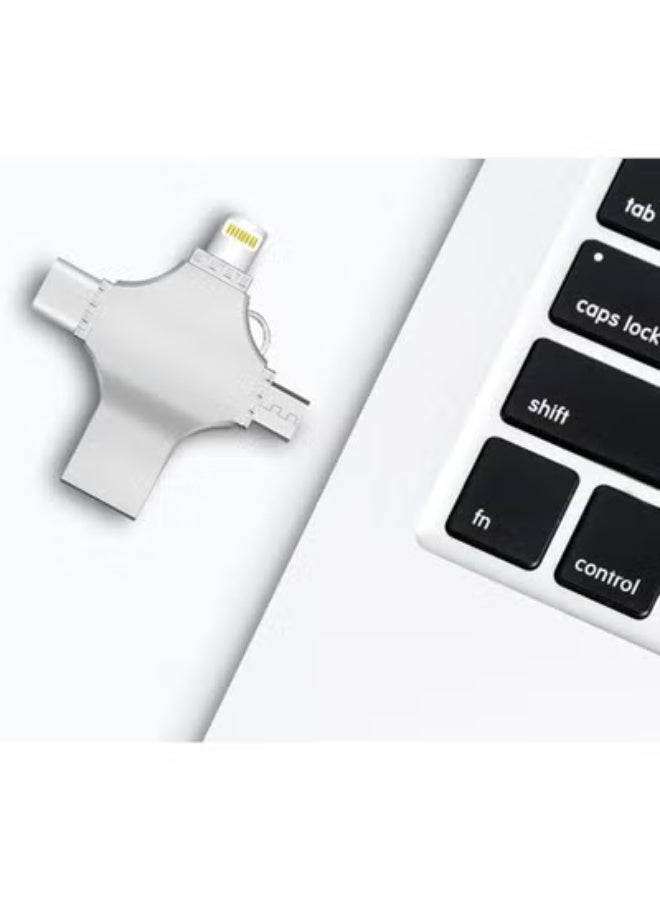 TIGER High-Speed 4-in-1 OTG USB Flash Drive 16GB – Portable Memory Stick with Type-C, Lightning, Micro USB & USB 3.0 Connectors, Compatible with iPhone, iPad, Android Smartphones, Tablets & PC, Plug-and-Play Data Storage Solution, Secure & Compact Design - Image 2
