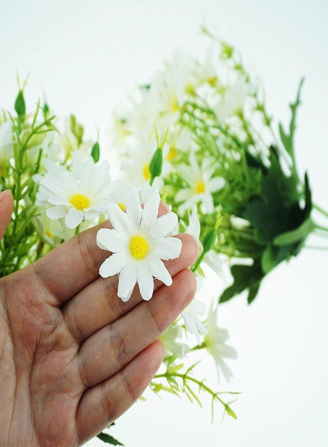 SaktopDeco 2 Bouquet Daisies Artificial Flowers White Daisy Fake Silk Flower Arrangements for Home Wedding Decoration - Image 3