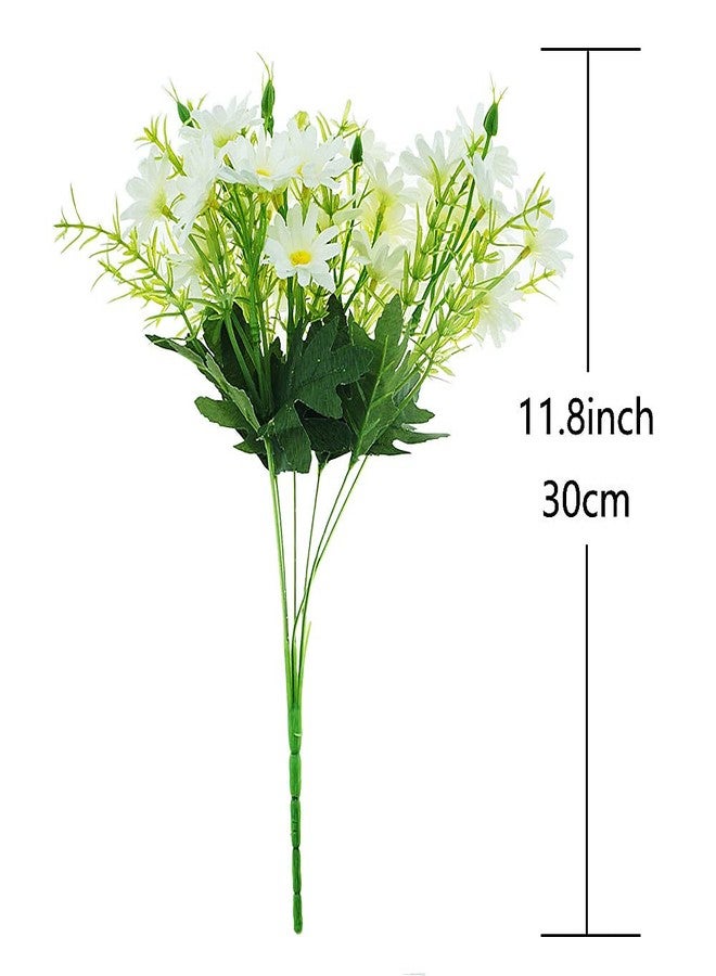 SaktopDeco 2 Bouquet Daisies Artificial Flowers White Daisy Fake Silk Flower Arrangements for Home Wedding Decoration - Image 2