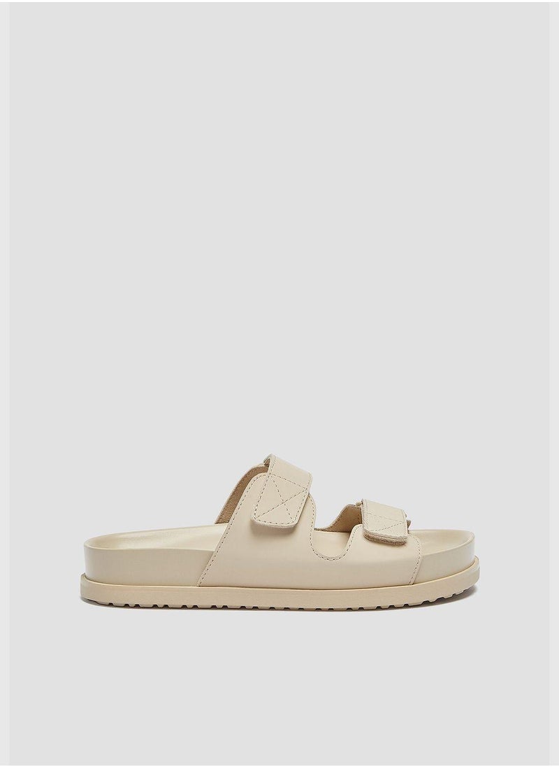 PULL&BEAR Flat Hook-And-Loop Strap Sandals  - Image 1