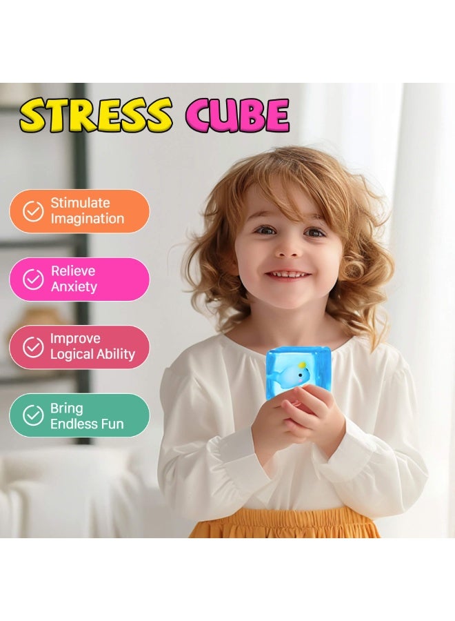 Stress Cube Fidget Toys Adults - Sensory Toys for Kids with Autism Stress Balls for Adults Squishy Toys for Anxiety Squeeze Fidgets for Teens Stress Relief Gifts Easter Basket Stuffers - Image 5