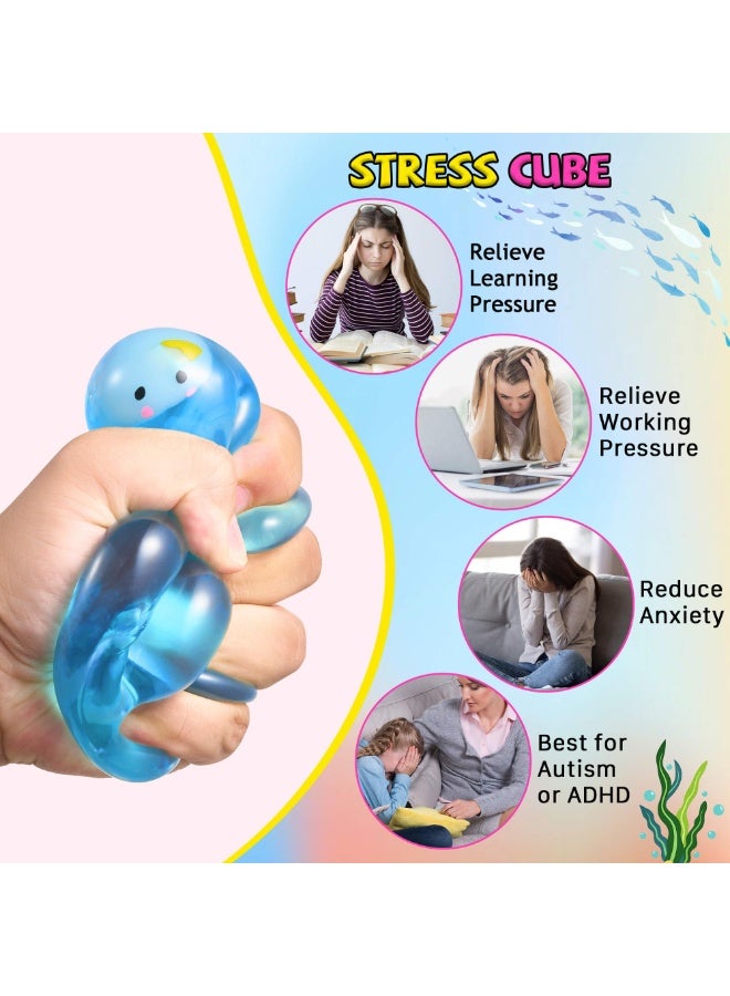 Stress Cube Fidget Toys Adults - Sensory Toys for Kids with Autism Stress Balls for Adults Squishy Toys for Anxiety Squeeze Fidgets for Teens Stress Relief Gifts Easter Basket Stuffers - Image 4