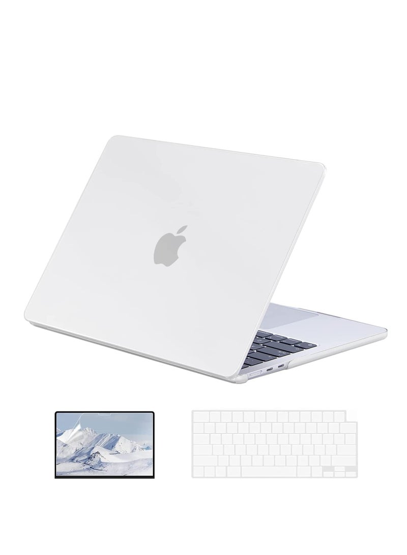 3 in 1 Bundle Case for MacBook Pro 14 Inch 2024 A3112/A3185/A3401 2023 M3 A2918/A2992 M2 A2779 M1 A2442 Pro/Max,Hardshell CaseKeyboard CoverScreen Film for Mac Pro 14 (2024-2021),Frosted Clear - Image 1