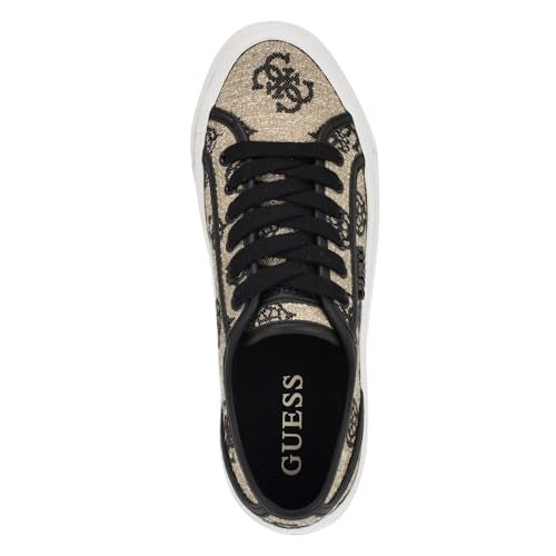 Guess Women's JELEXA Sneaker, Light Natural/Black Logo 111, 9.5 - Image 2