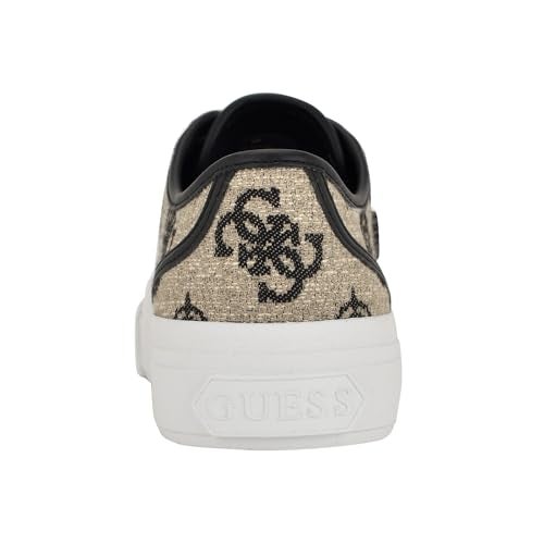Guess Women's JELEXA Sneaker, Light Natural/Black Logo 111, 9.5 - Image 3