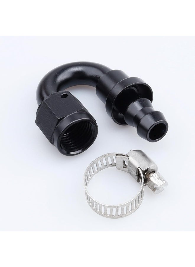 AC PERFORMANCE 180 Degree Female -6 AN to 3/8" Push Lock Hose End Barb Fitting, Black - Image 4