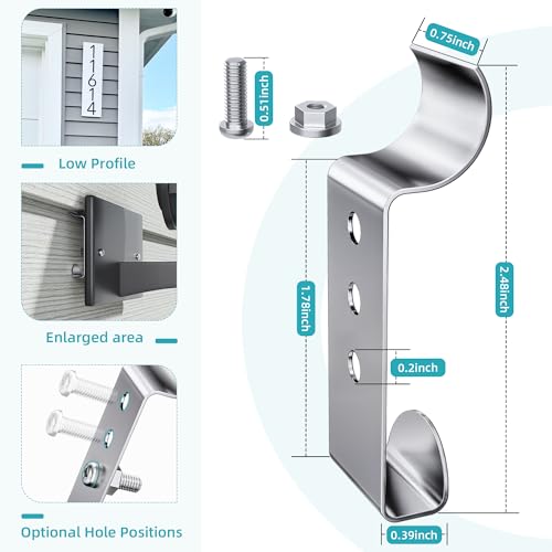 Amuille 10 Pack Vinyl Siding Clips, Vinyl Siding Screws Hooks for Hanging Outdoor Decors, No-Hole Siding Hanger Camera Mount Hook for Blink, Ring, Arlo, Doorbell, Plaques - Image 3
