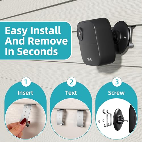Amuille 10 Pack Vinyl Siding Clips, Vinyl Siding Screws Hooks for Hanging Outdoor Decors, No-Hole Siding Hanger Camera Mount Hook for Blink, Ring, Arlo, Doorbell, Plaques - Image 5