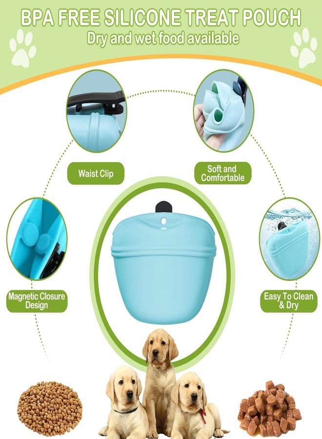 JIURUN Dog Treat Pouch for Pet Training - Dog Treat Bag (Grey) - Dog Training Kit, Dog Clicker for Training, Silicone Treat Bag, 2-in-1 Whistle Clicker, Collapsible Dog Bowl, 2 Dog Poop Bag - Image 3