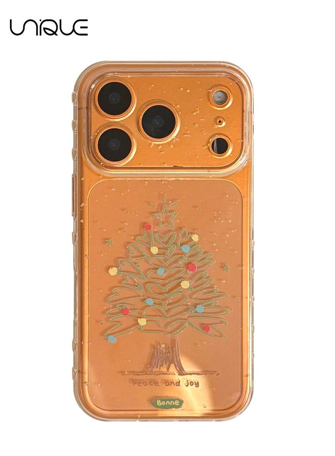 يونيك متوافق مع غطاء iPhone 17 Pro - غطاء هاتف برسمة قلب على شكل شجرة مرسوم باليد - غطاء شفاف للهاتف - للنساء والفتيات من مطاط TPU الناعم مقاوم للخدوش والصدمات وواقٍ كامل للكاميرا - Image 1