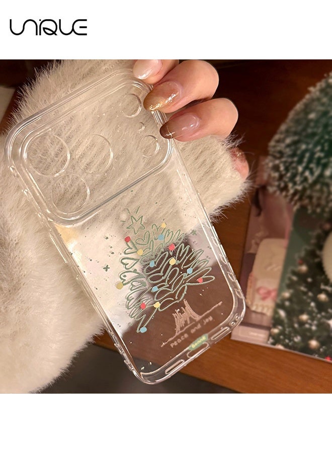 يونيك متوافق مع غطاء iPhone 17 Pro - غطاء هاتف برسمة قلب على شكل شجرة مرسوم باليد - غطاء شفاف للهاتف - للنساء والفتيات من مطاط TPU الناعم مقاوم للخدوش والصدمات وواقٍ كامل للكاميرا - Image 3