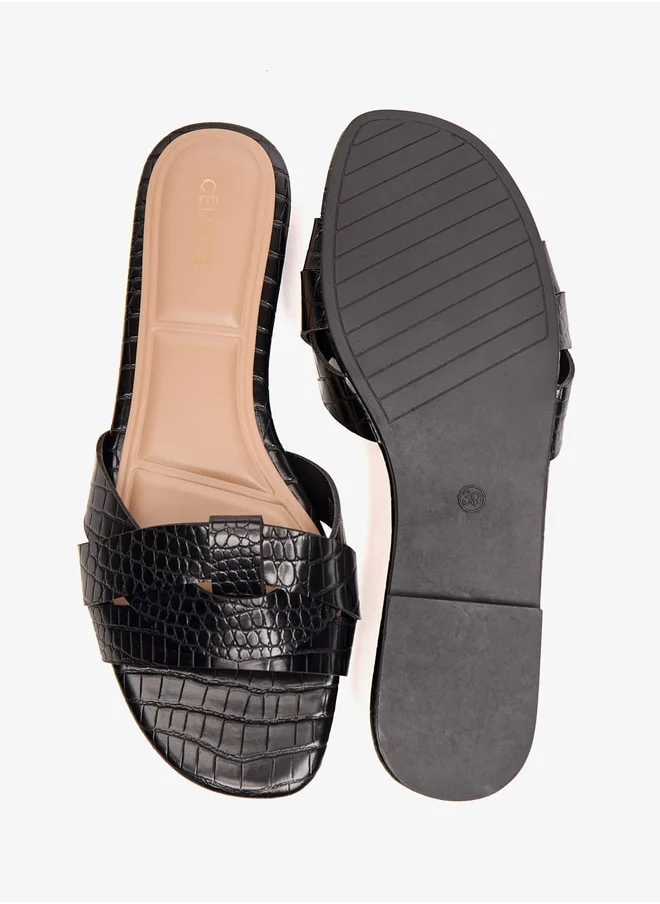Celeste Women's Textured Slip-On Sandals