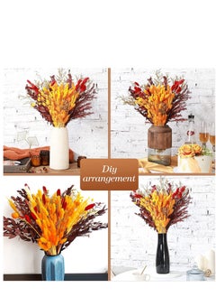 Y&D Dried Pampas Grass 100 Pcs Boho Natural Flowers Arrangements eucalyptus wheat Billy ball Bunny Tails for Home Decor Flower Living Room Balcony Wedding Party  - Image 5