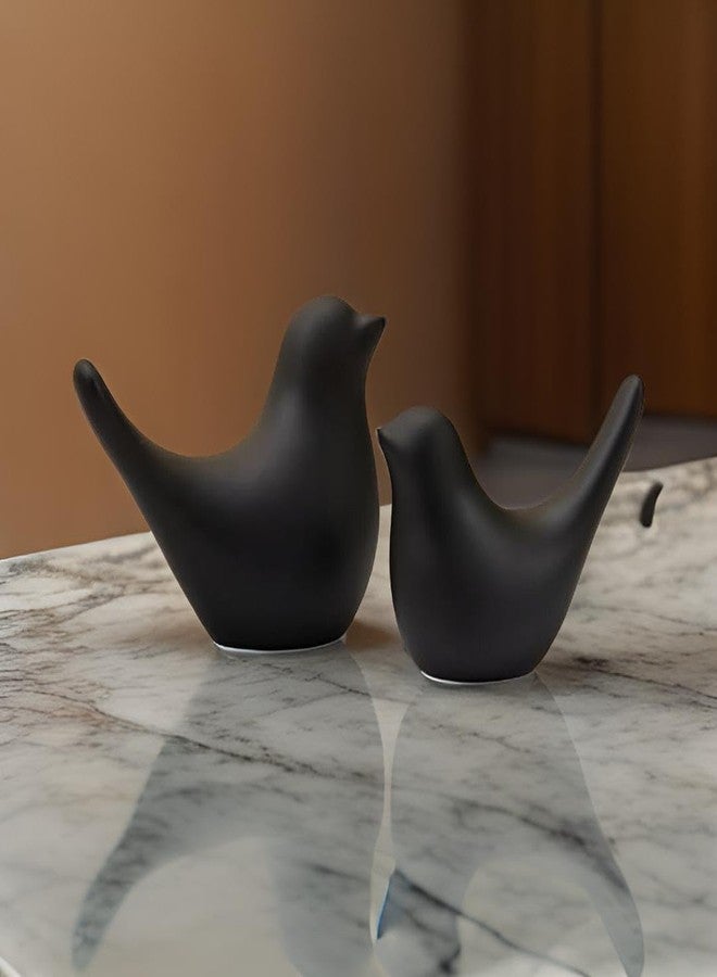 CHULO POLYRESIN Creative Black Birds Matte Figurines Bird Statue Home Decorations Accessories (Pack of 2, Black) - Image 5