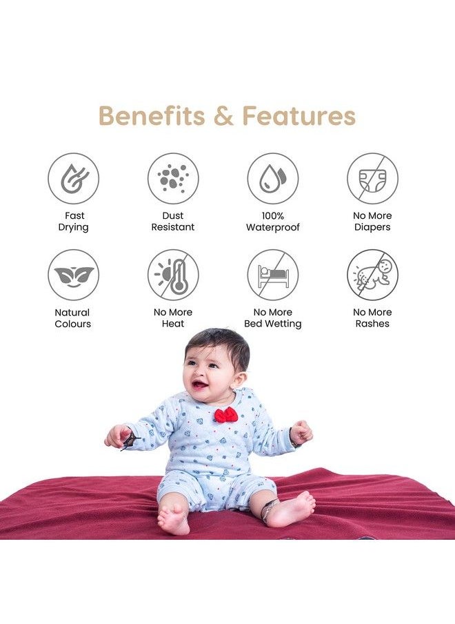 Waterproof Dry Sheet For Baby Large Size 100 X 140 Cm With Stitched Border Pack Of 1 Maroon - pzsku/Z14365F162F3A8AAA2C58Z/45/_/1692273428/7b2d975b-5614-4eee-aca9-43899abaad3f