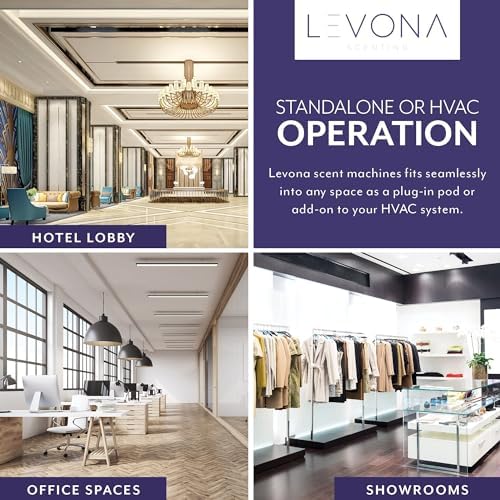 Levona Scent Waterless Diffuser - Essential Oil Aroma Smart Plug-in, Portable Machine for Whole House & Large Spaces, LCD, HVAC, With Cleaning Cloth, Covers 4000 sqft - Arosa 1500 (Scent Not Included) - Image 4