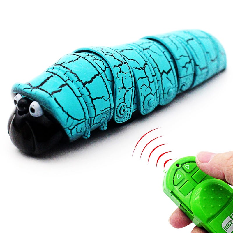 Tipmant RC Bug Remote Control Worm Realistic Caterpillar Inchworm Electronic Animal Toys Fake Insect Car Vehicle Kids Birthday Gifts Blue - Image 2