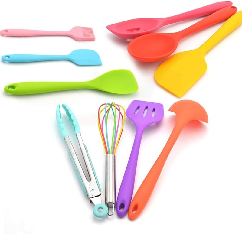 Silicone Cooking Utensils Set: 480°F Heat Resistant Food Grade Silicone Stainless Steel Core - Non Scratch Cookware Protection Multicolor Dishwasher Safe Accessories for Home Kitchen Outdoor Camping B - Image 2