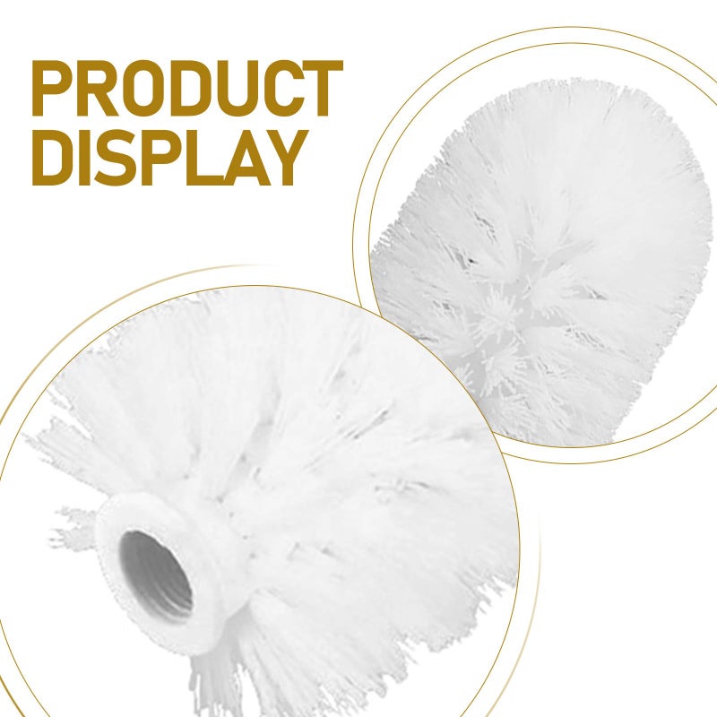 4 Pack White Round Toilet Brush Replacement Heads Refills For Bathroom Cleaning Supplies - Image 4