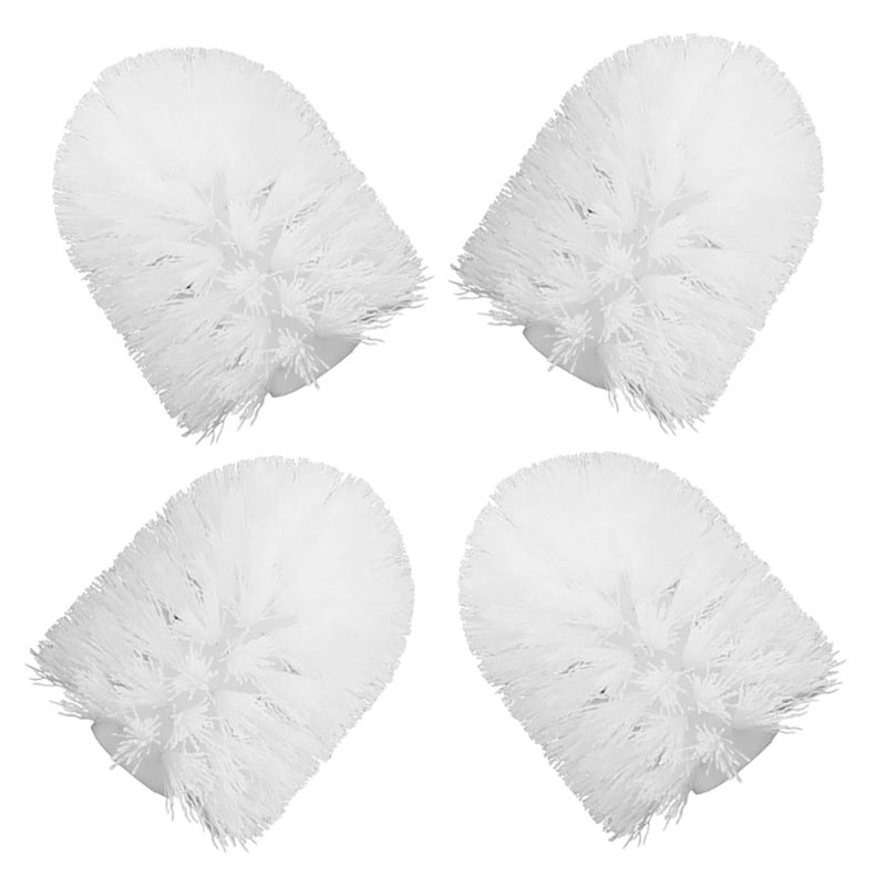 4 Pack White Round Toilet Brush Replacement Heads Refills For Bathroom Cleaning Supplies - Image 2