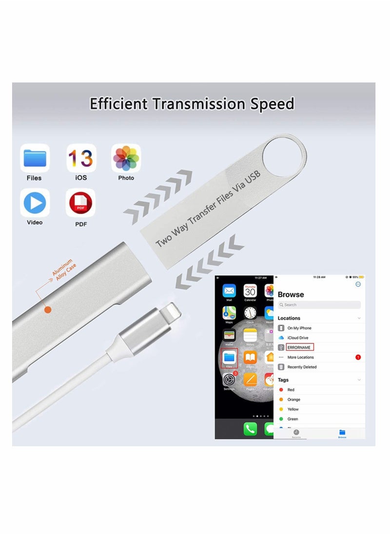 Excefore - Dual USB3 Camera Adapter, 3 in 1 iOS to USB 3.0 OTG Adapter with Fast Charging Port, Compatible with IOS/Supports Flash Drive, Card Reader, Midi Keyboard, Mouse - Image 1