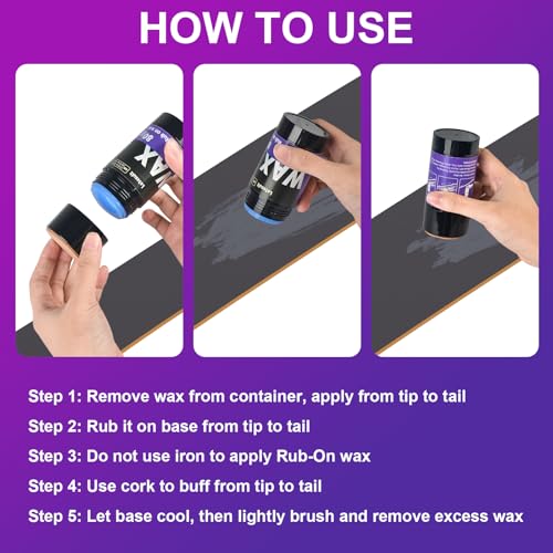 letesult 80G Rub On Ski Snowboard Wax, Universal Temperature Wax with 3PCS Easy Cork Applicator, Rub on Quick Waxing Kit for Outdoors Ski Snowboard Accessories - Image 5