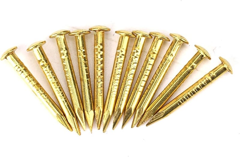 Keenso مسامير رأس مستديرة متينة من النحاس بطول 15 مم، ملحقات أجهزة مفصلات الأثاث، 100 قطعة لمشاريع DIY - Image 1