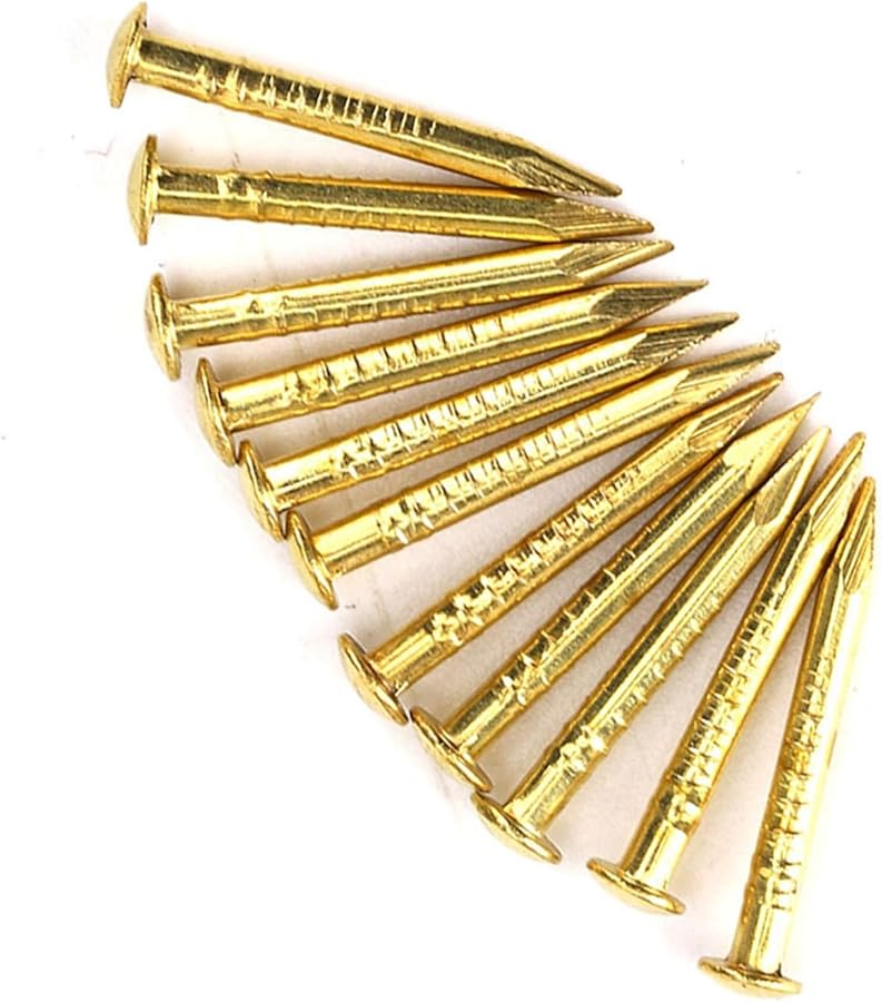 Keenso مسامير رأس مستديرة متينة من النحاس بطول 15 مم، ملحقات أجهزة مفصلات الأثاث، 100 قطعة لمشاريع DIY - Image 3