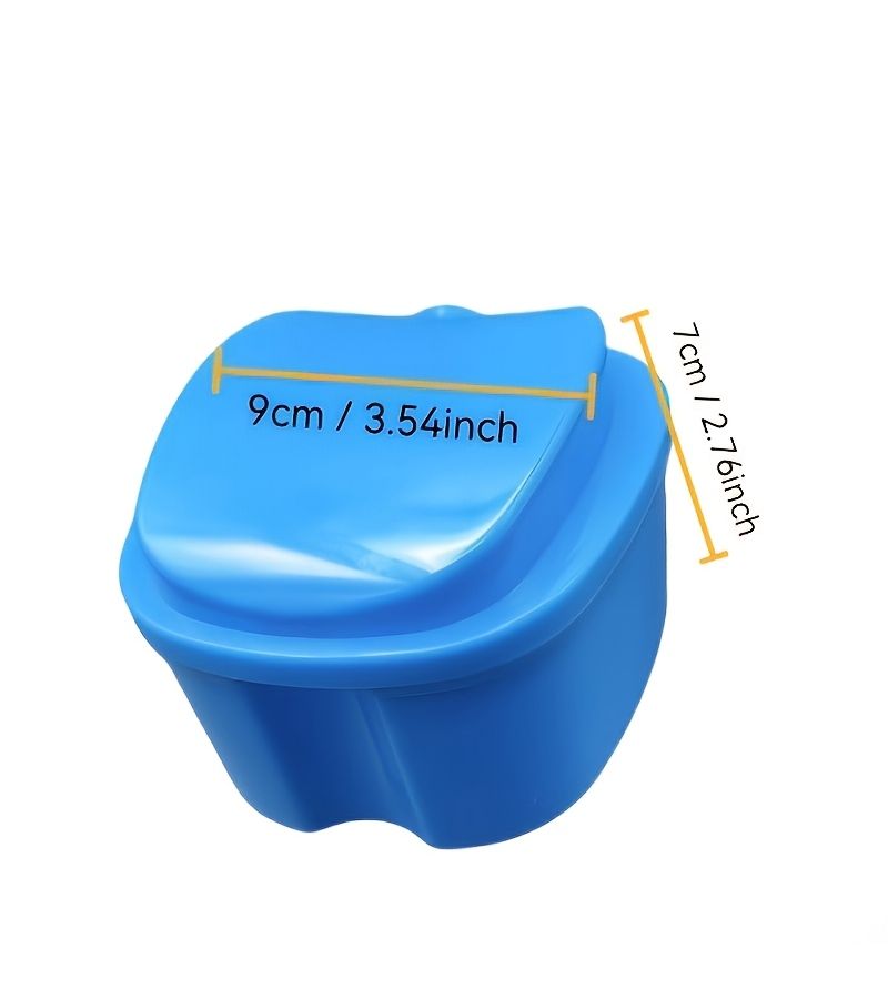 2pcs Denture Cleaning Kit For Deep Clean Gaps And Residue Black Filtered Rinse Cup And Sealed Plastic Case Includes Double Layer Denture Case Stand Case With Drainage Mesh - Image 3