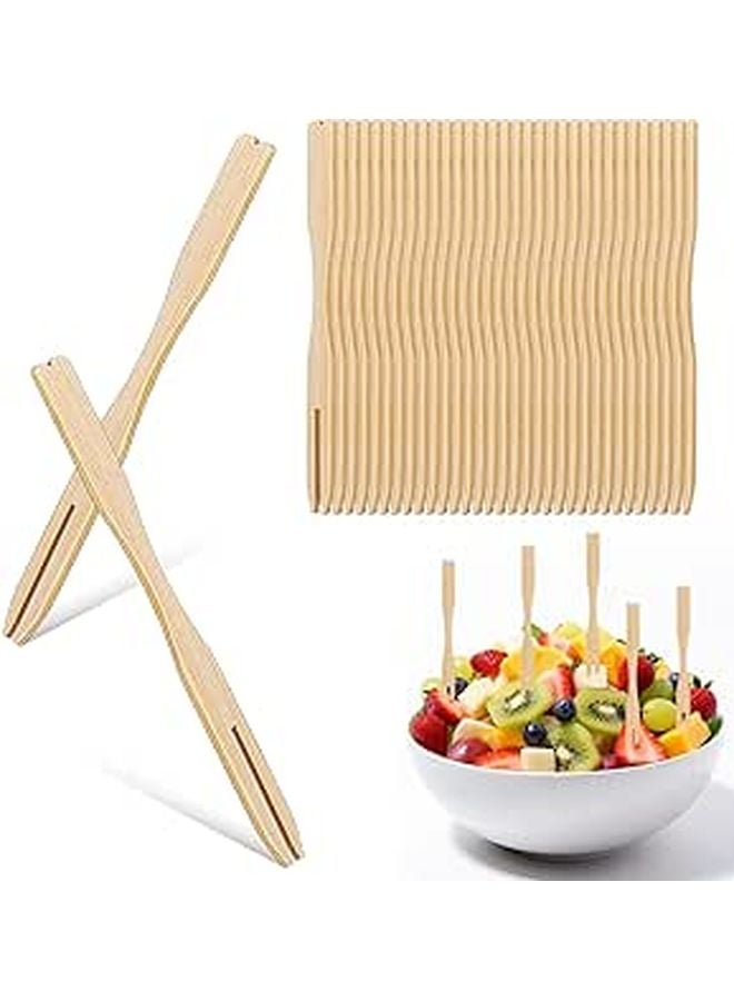 Disposable Two Tooth Dessert Forks 500 Pieces 9cm Eco Friendly Party Tableware - Image 1