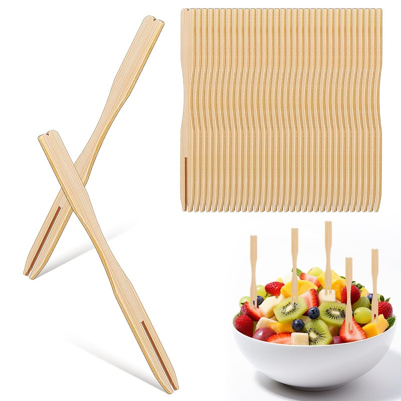 Disposable Two Tooth Dessert Forks 500 Pieces 9cm Eco Friendly Party Tableware - Image 2