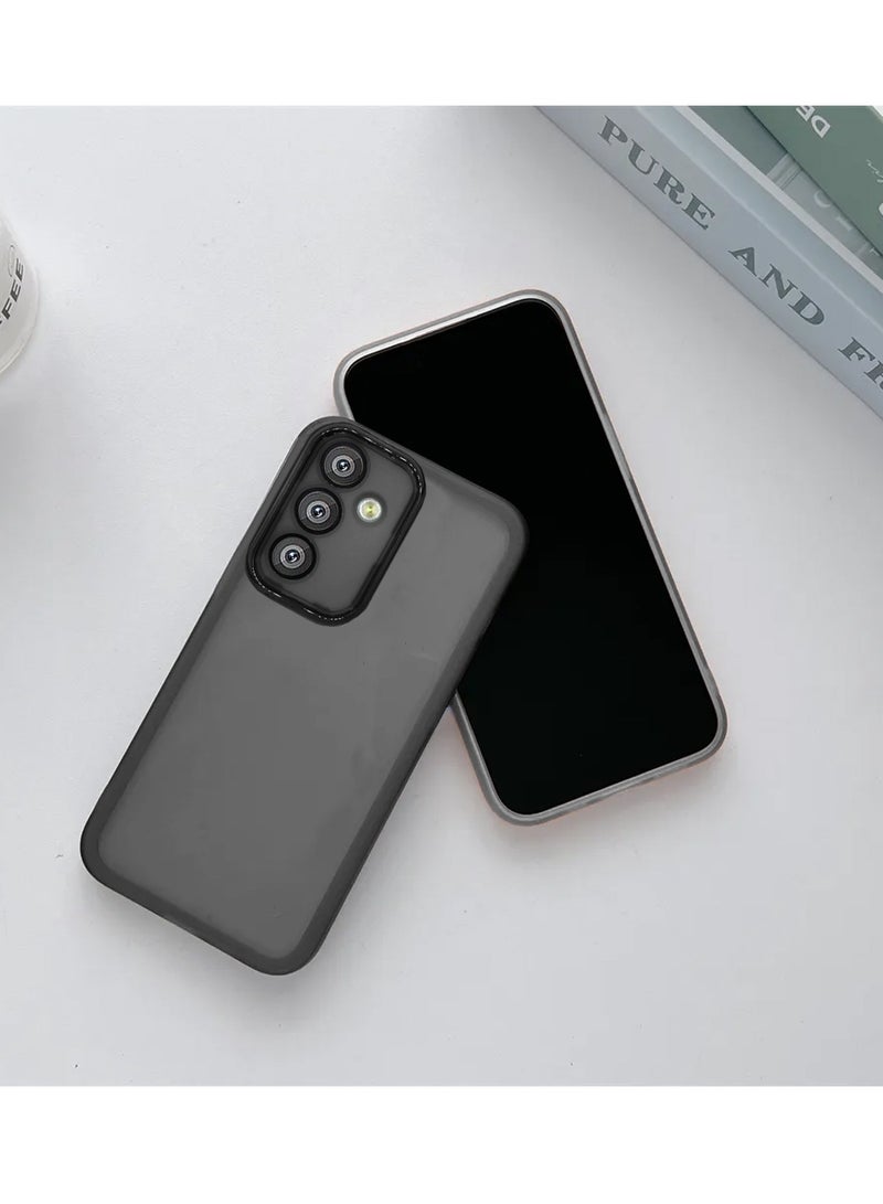 Wtech Soft Transparent TPU Silicone Ultra Thin Phone Stylish Electroplated Camera Border Back Case Cover For Samsung Galaxy F15/M15 Black - Image 2