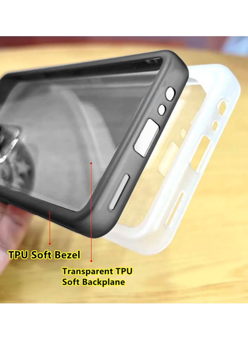 Wtech Soft Transparent TPU Silicone Ultra Thin Phone Stylish Electroplated Camera Border Back Case Cover For Samsung Galaxy F15/M15 Black - Image 5