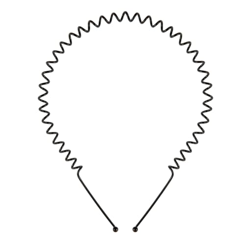 Seeotwo 6 Pieces Metal Hairband Sports Yoga Spring Wave Multi Style Non-Slip Black Metal Headband Unisex Fashion Adjustable Wavy Elastic Hair Hoop Band for Women, Men, Boys, and Girls - Image 4
