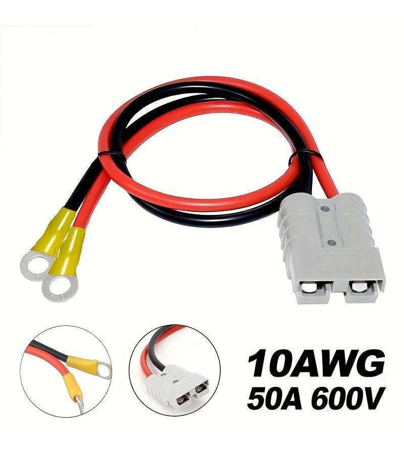 كابل تمديد موصل أندرسون أحمر 50 أمبير مع طرف M8 - Image 4