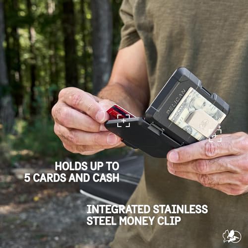 Pelican Magnetic Money Clip Wallet Card Holder RFID Blocking Heavy Duty MILSTD Snapon MagSafe Wallet for iPhone Detachable Magnetic Card Holder for iPhone 17 Pro Max161514Pixel 10 Black - Image 3