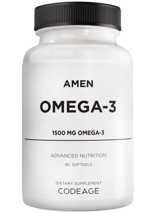 Amen Omega3 Supplement 1500Mg Highpotency Daily Omega 3 Epa And Dha Fatty Acids Fish Oil 45Day Supply Heart Health Immune Brain Cognition Memory Support Vitamins 90 Soft Gels Capsules - Image 2