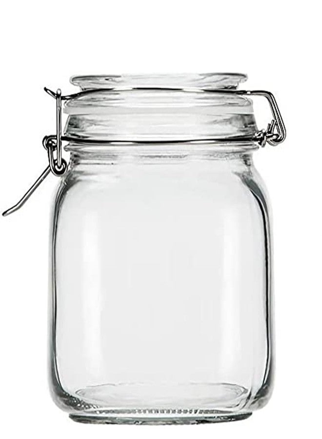 KD ZONE 0.5 Litre Round Clip Top Jar, Clear - Image 1