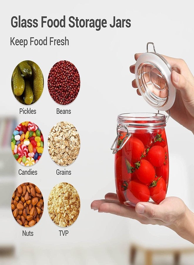 KD ZONE 0.5 Litre Round Clip Top Jar, Clear - Image 2