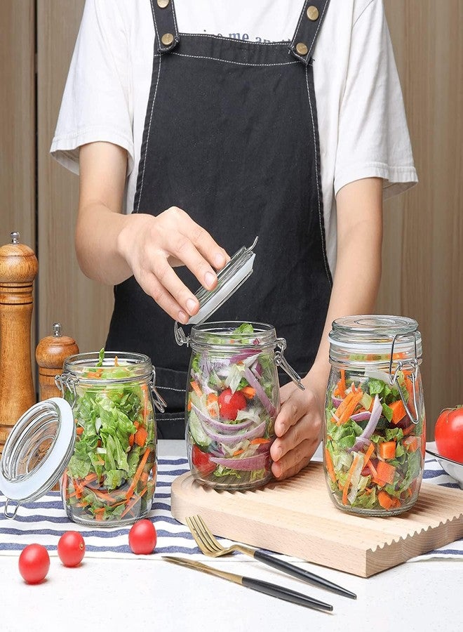 KD ZONE 0.5 Litre Round Clip Top Jar, Clear - Image 3