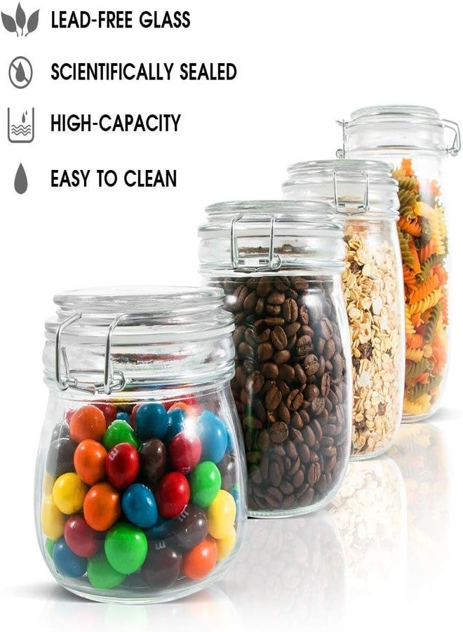KD ZONE 0.5 Litre Round Clip Top Jar, Clear - Image 4